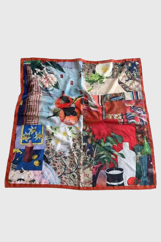 Vintage Collage Print Square Scarf