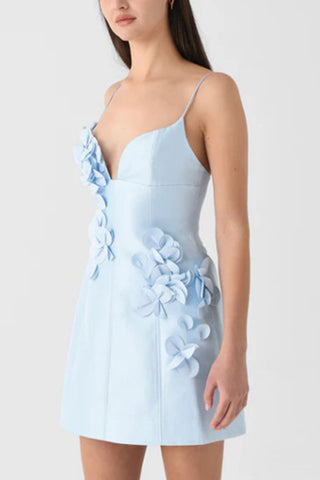 Floral Applique Sweetheart Mini Casual Dress