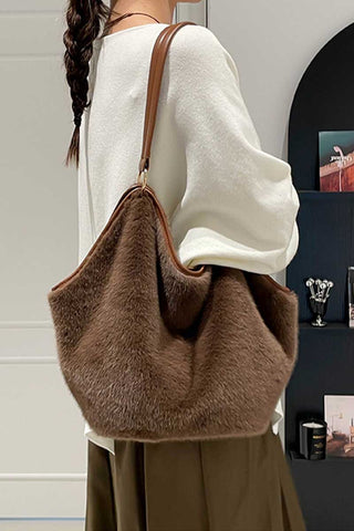 Faux Fur Slouchy Shoulder Bag