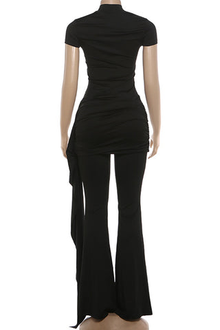 Ruched High-Waist Pants Set