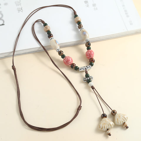 Vintage Beaded Pendant Necklace