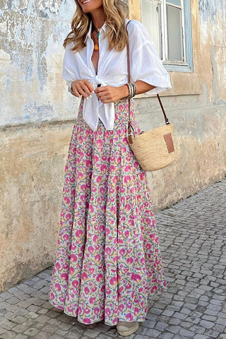 High-Waist Flowing Maxi Skirt