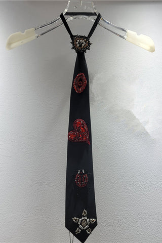 Embellished Fringe Statement Tie