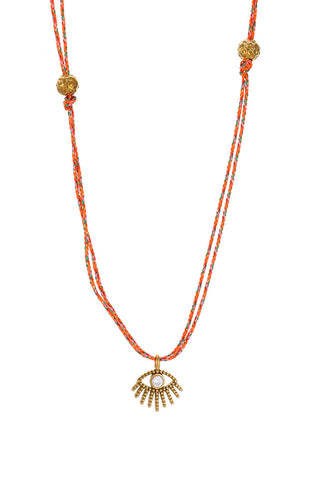 Layered Braided Cord Charm Necklace Set
