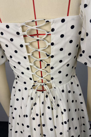 Puff-Sleeve Polka Dot Mini Dress