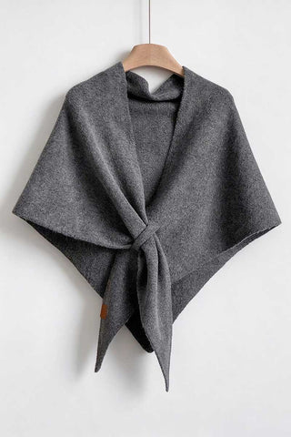 Knit Front-Tie Wrap Shawl