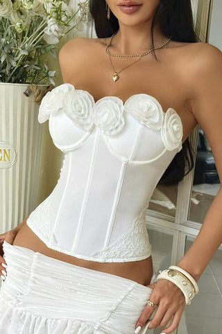 Floral Strapless Lace Tank Top
