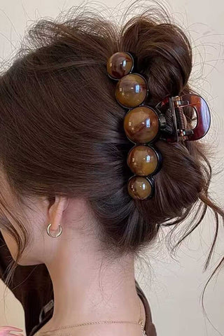 Marbled Sphere Stack Hair Claw Clip