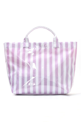 Striped Tote Bag with Glossy Finish