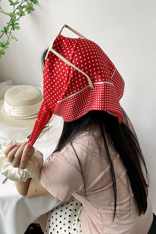Polka Dot Square Scarf with Border