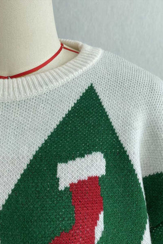 Argyle Holiday Graphic Crew Neck Sweater
