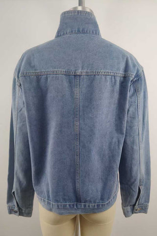 Stand Collar Asymmetric Button-Front Jacket