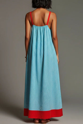 Striped Maxi Dress with Pockets