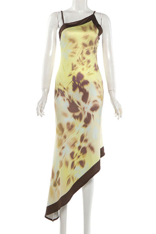 Asymmetric Hem Slip Dress