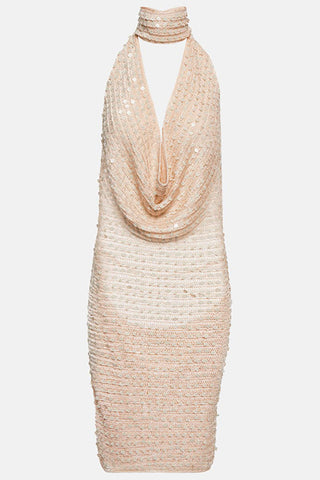 Halter-Sequin Mini Dress