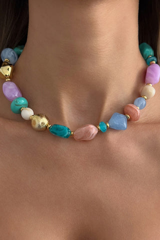 Mixed-Shape Beaded Collar Necklace