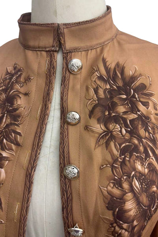 Vintage Floral Detail Military Jacket