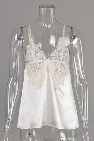 Lace Overlay V-Neck Cami