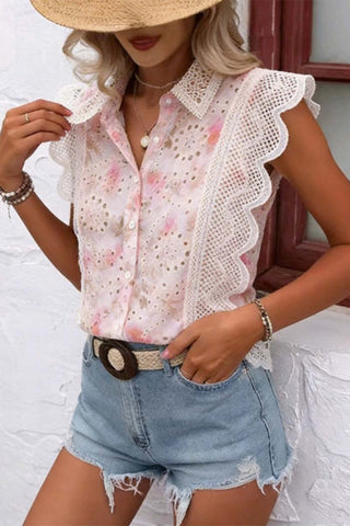 Lace Sleeveless Cropped Tank Top