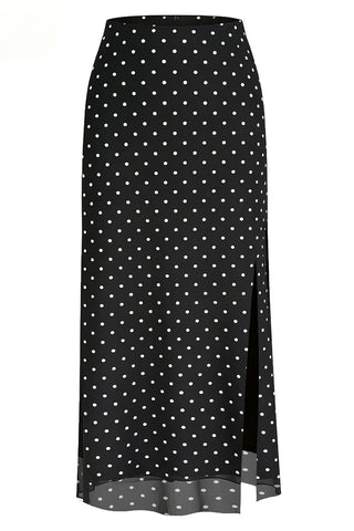 High-Waist Side-Slit Midi Skirt