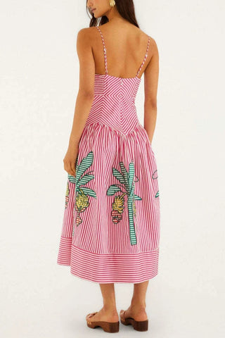 Strappy Printed Casual Dress
