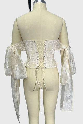 Lace-Up Off-Shoulder Corset Top