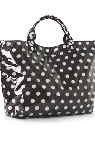 Polka Dot Structured Carryall Tote