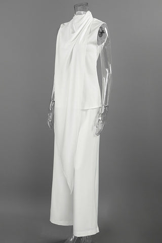 Draped High-Neck Pants Set