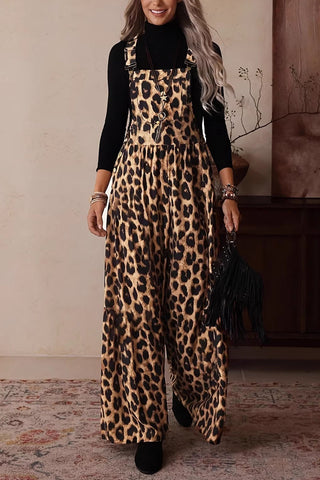 Animal-Print Drawstring Jumpsuit