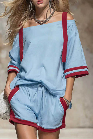 Off-Shoulder Two-Piece Short Set