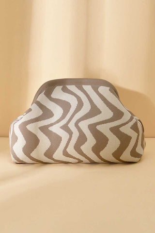 Zigzag Pattern Woven Pouch Bag