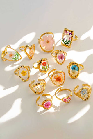 Floral Resin Statement Ring