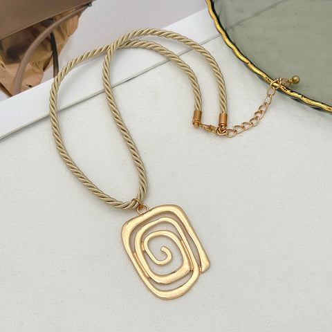 Abstract Spiral Pendant Necklace