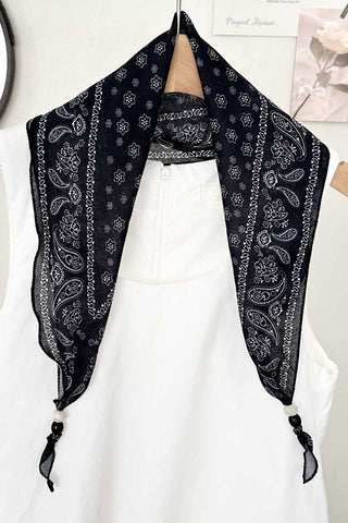 Paisley Print Fringed Scarf