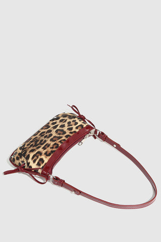 Leopard Print Shoulder Bag with Side Ties