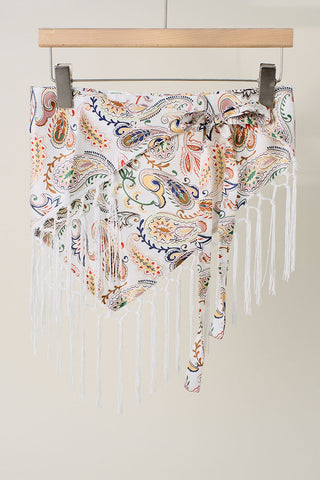 Elephant Print Fringe Scarf