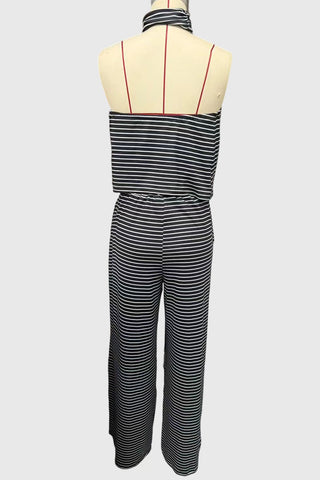 Striped Tube-Top High-Waist Pants Set