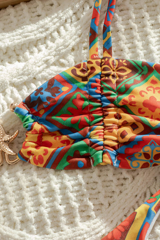 Patterned Bikini Set with Adjustable Straps