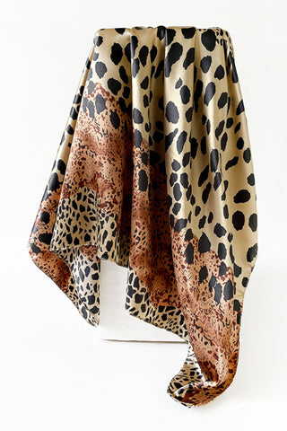 Animal Print Asymmetric Scarf
