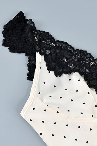 Lace-Trim Polka Dot Tank