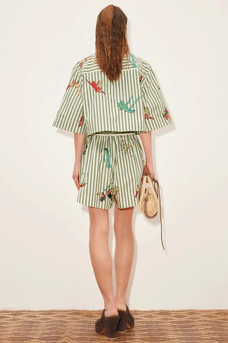 Striped Printed Shorts Set
