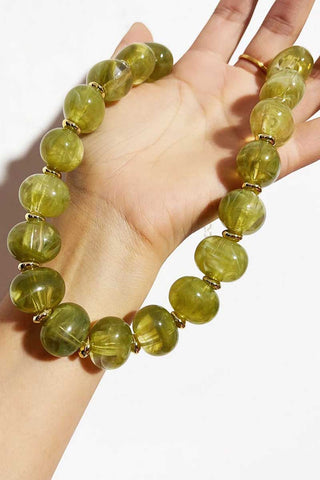 Polished Beaded Statement Necklace