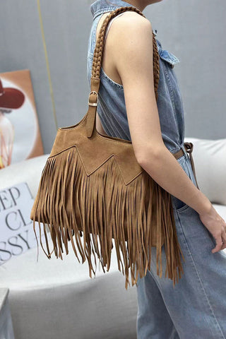 Braid-Handle Fringe Tote
