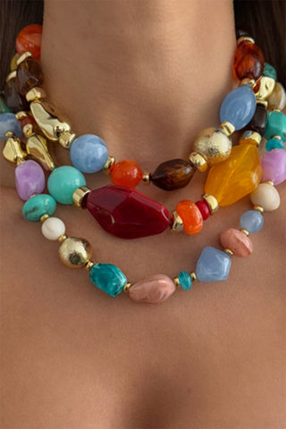 Mixed-Shape Beaded Collar Necklace