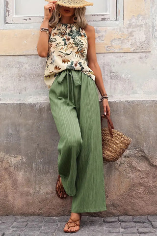 Printed Sleeveless Top & Pants Set
