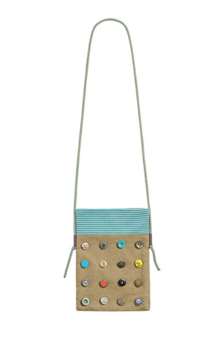 Striped Top Button Detail Crossbody Bag