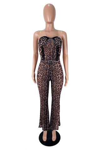 Sheer Lace Sweetheart Flare Pants Set