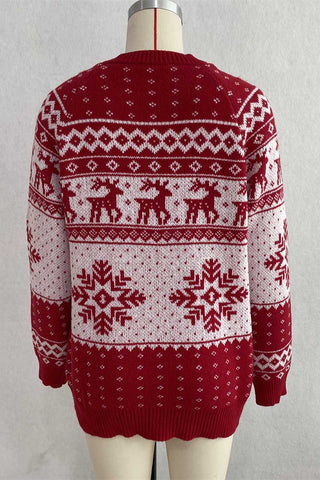 Fair Isle Knit Button-Front Cardigan