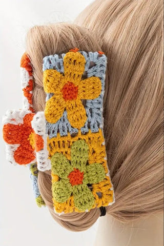 Crochet Floral Hair Claw