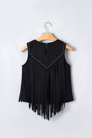 Studded Fringe Sleeveless Tank Top